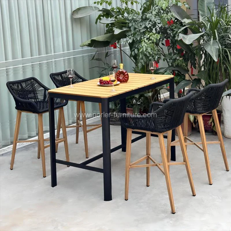 Õues aia rõdu tiikpuitbaarikomplekt