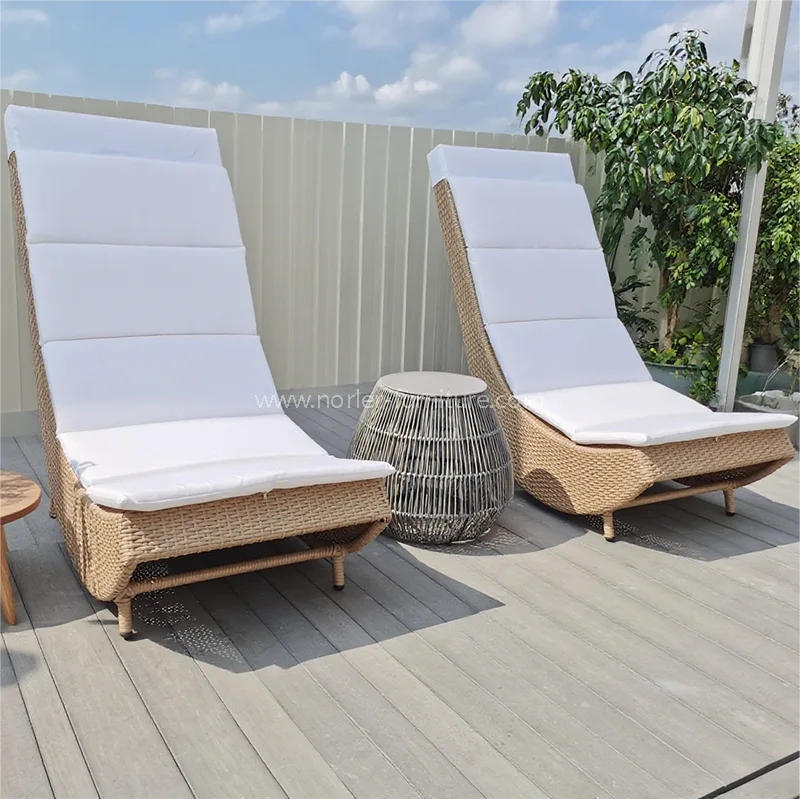 Vaba aja veetmise alumiiniumraam pe Rattan Sun Lounger
